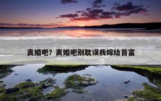 離婚吧？離婚吧別耽誤我嫁給首富
