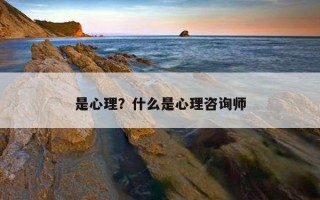 是心理？什么是心理咨詢師