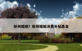 鄭州婚姻？鄭州婚姻消費(fèi)補(bǔ)貼基金